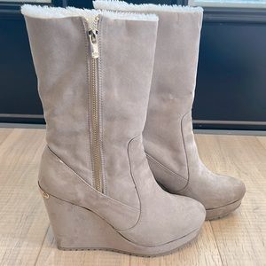 Juicy Couture Suede Wedge Boots